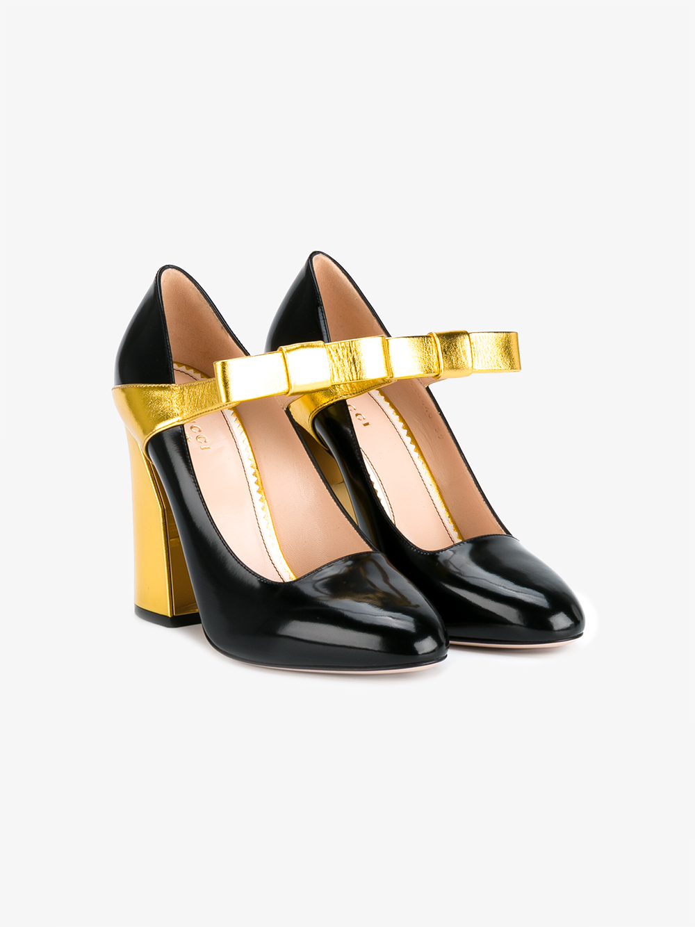 Lyst Gucci Mary  Jane  Bow  Leather Pumps in Black